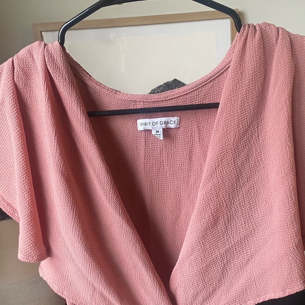 Pink midi wrap dress